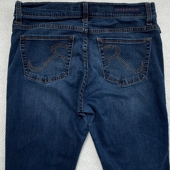 ROCK & REPUBLIC Berlin Skinny Mid-rise Jeans, Blue, Women's Size 10 L31 - Picture 5 of 10
